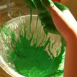 Having fun playing with Oobleck slime.