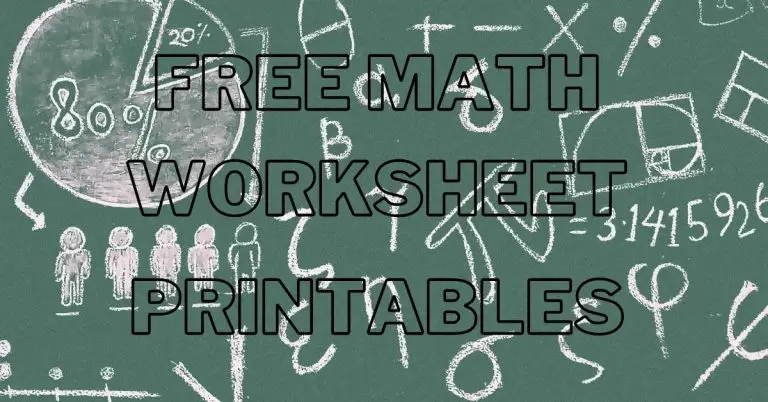 Free Math Worksheet Printables