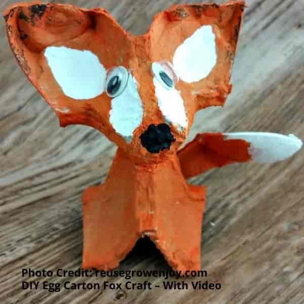 Create an  egg carton fox