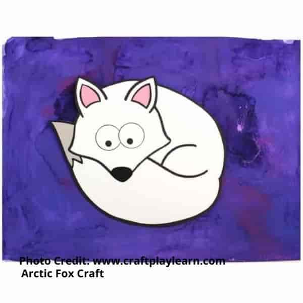 Free printable to make this arctic fox craft,