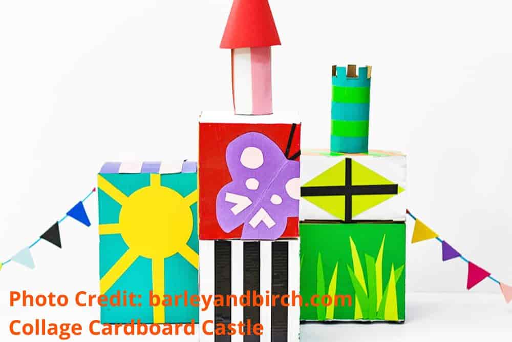 collage cardboard castle craft