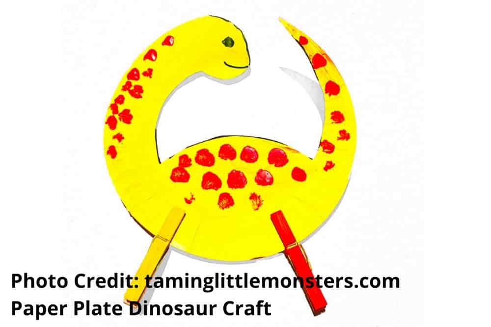 Paper plate dinosaur craft