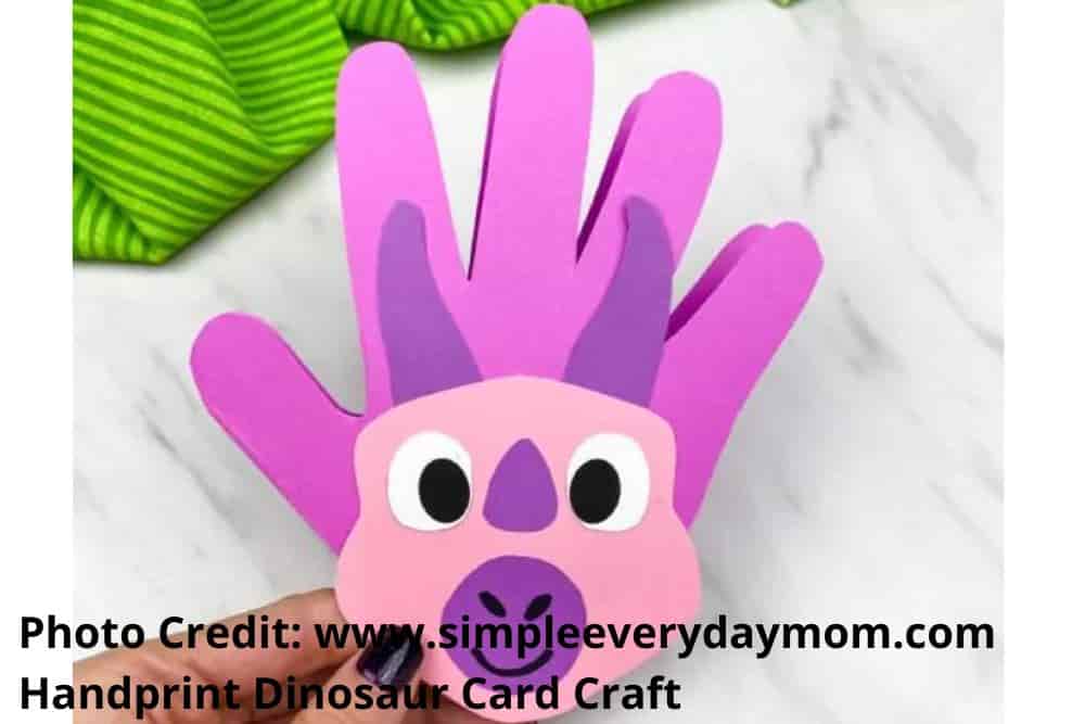 Dinosaur handprint Card handprint dinosaur card