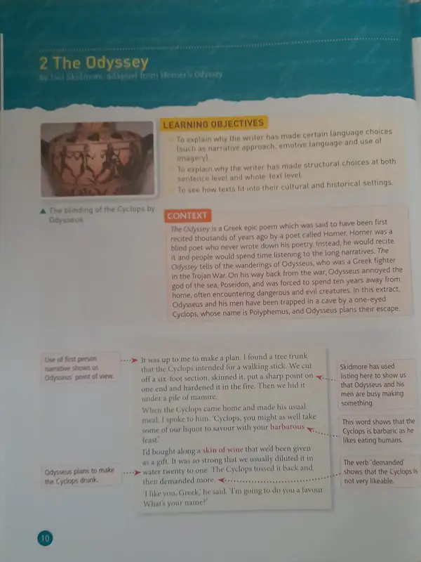 Myths and Legends KS3 English example page