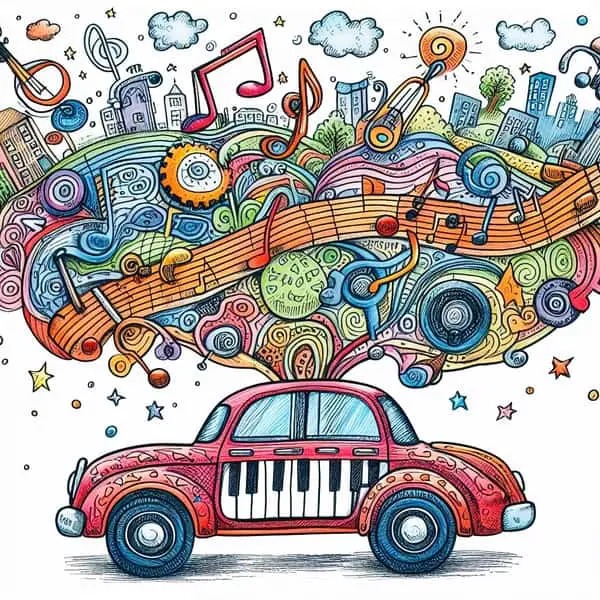 image of a musical car