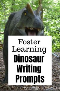 Dinosaur writing prompts Pinterest pin