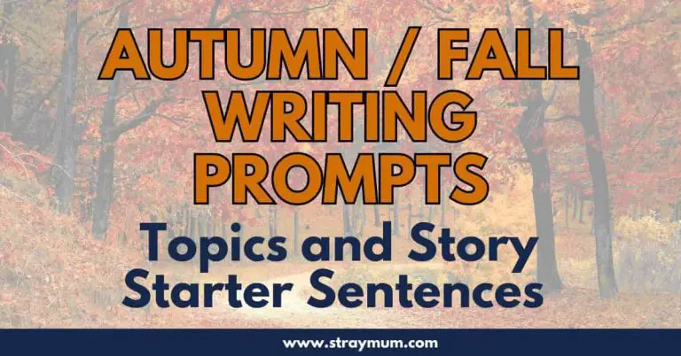 Autumn . Fall Writing Prompts with a photo of autumn trees with a path