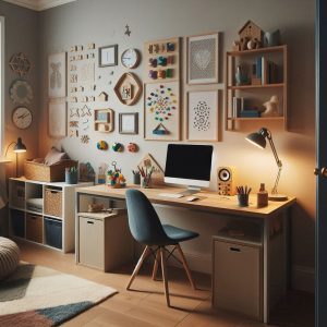 a homeschool room with fidget toys