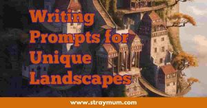 writing prompts for unique landscapes with houses built into a mountain with bridges linking them